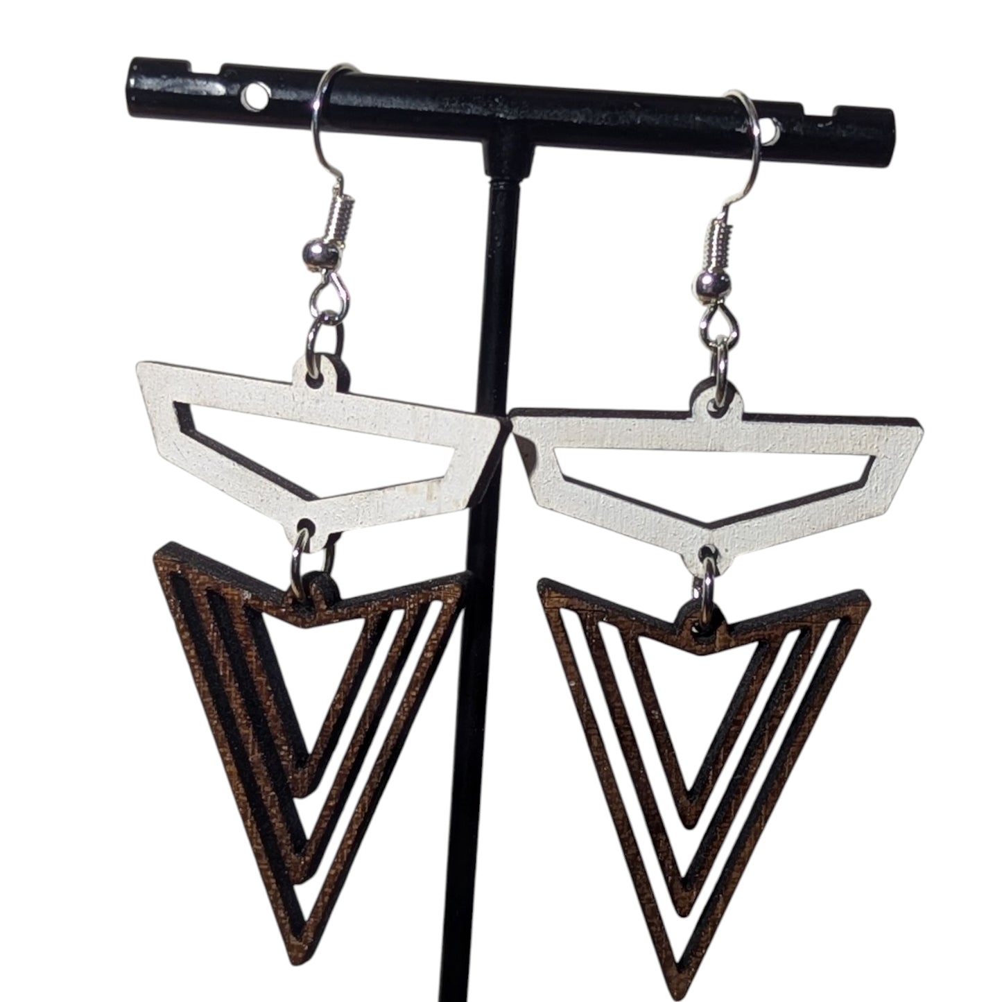 Geo Shape Wood Earrings