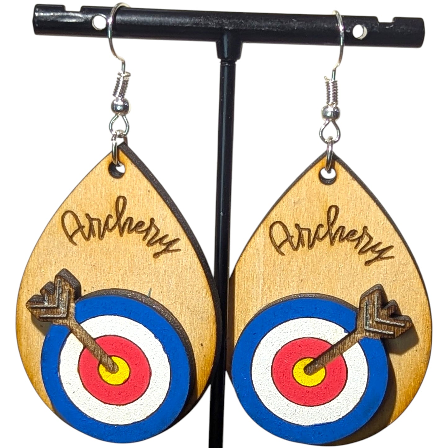 Archery Layered Wood Earrings