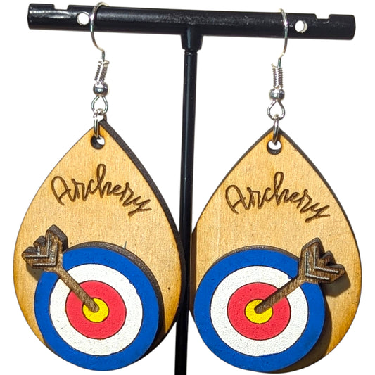 Archery Layered Wood Earrings