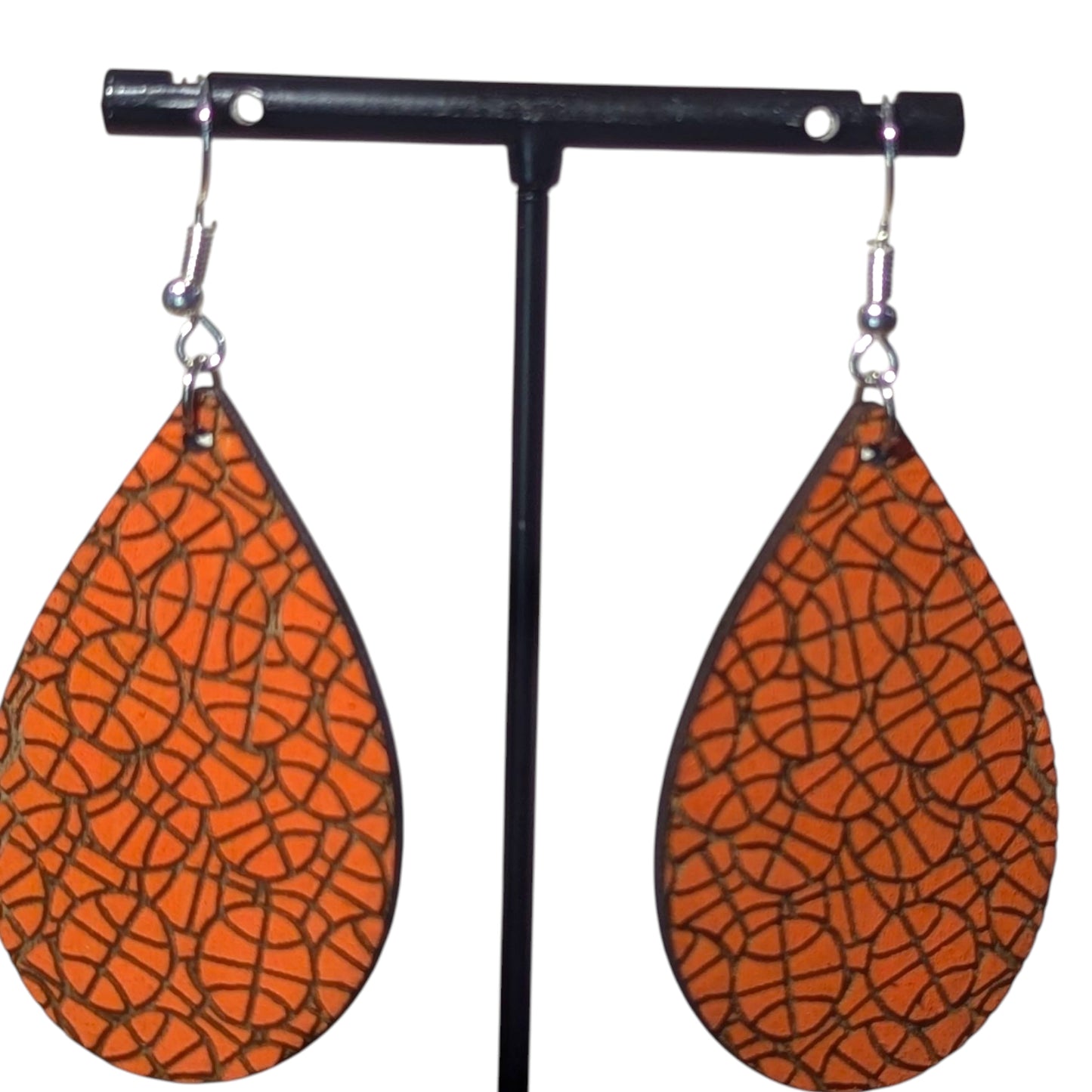 Basketball Wood Earrings
