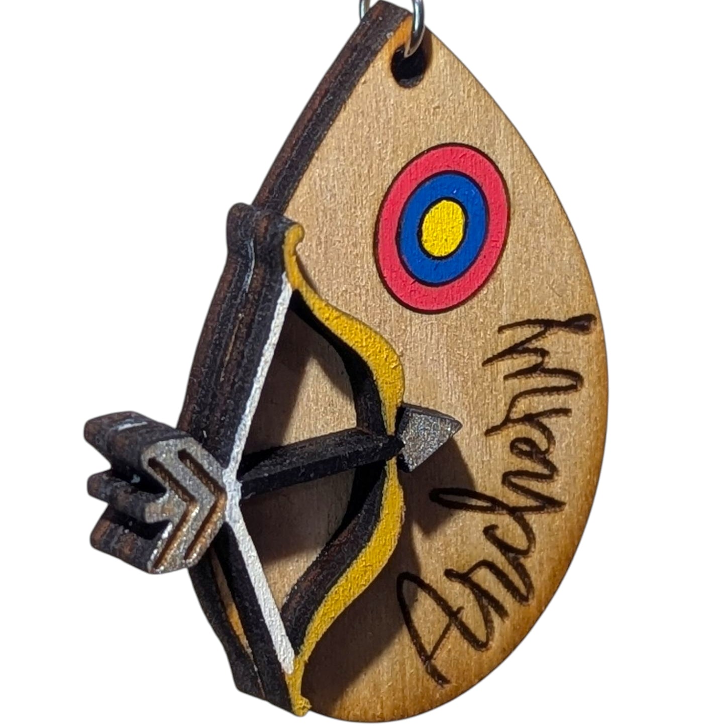 Archery Bow Layered Wood Earrings
