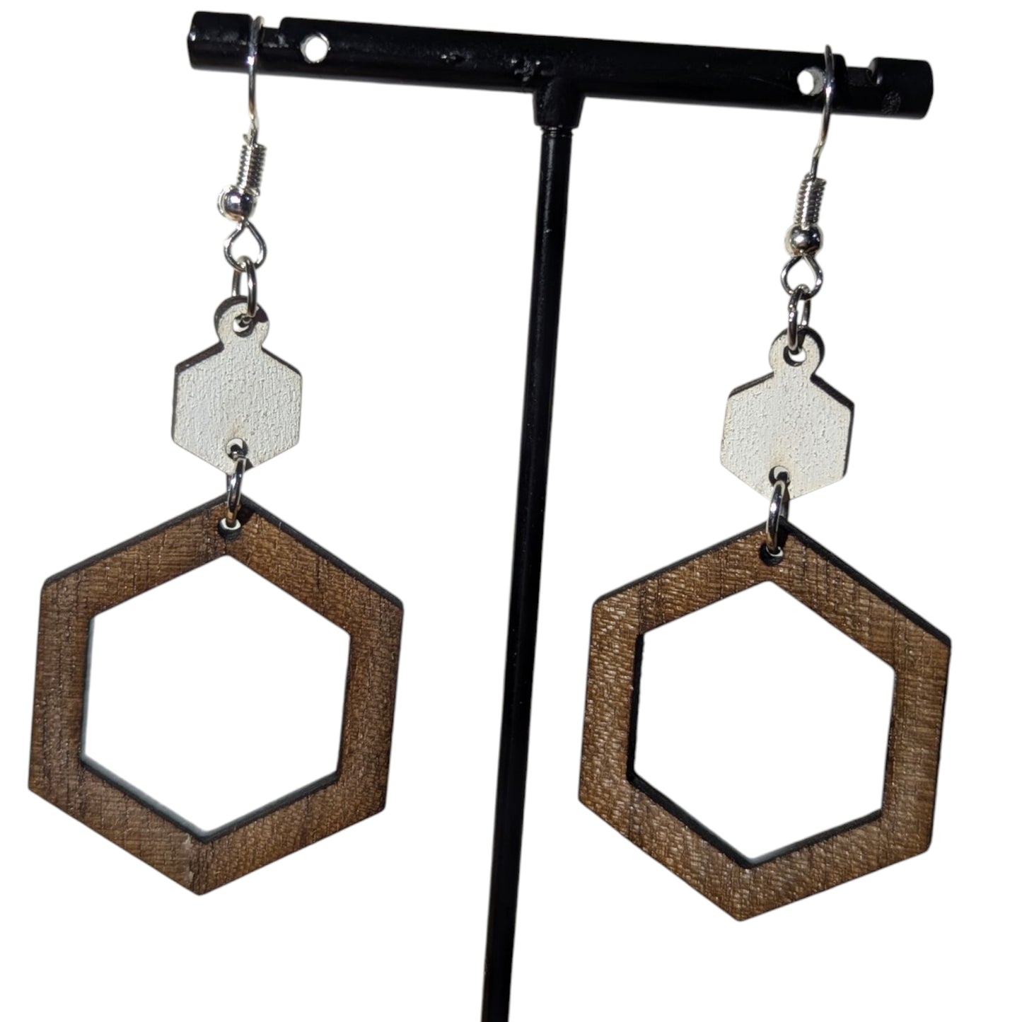 Geo Shape Wood Earrings