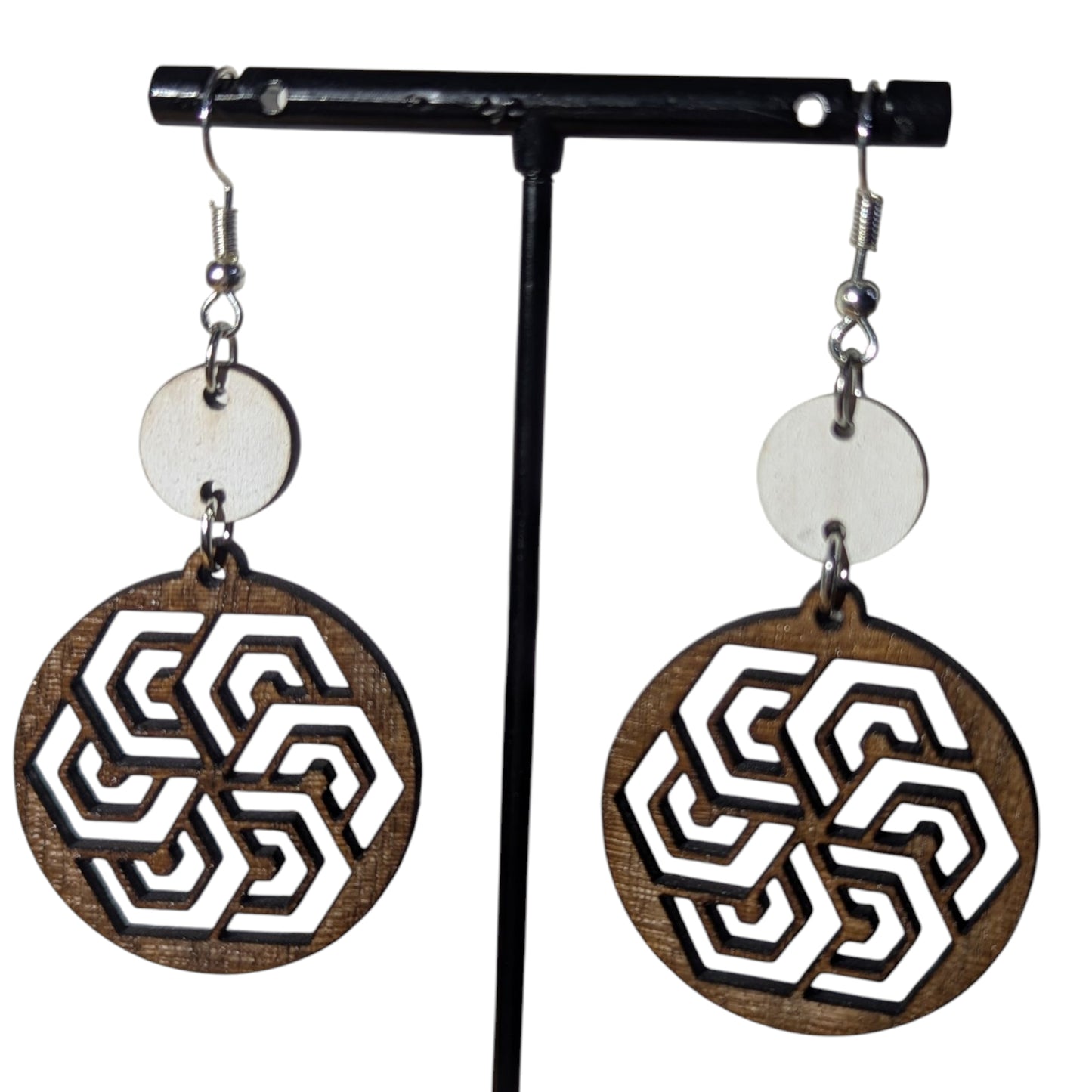 Geo Shape Wood Earrings