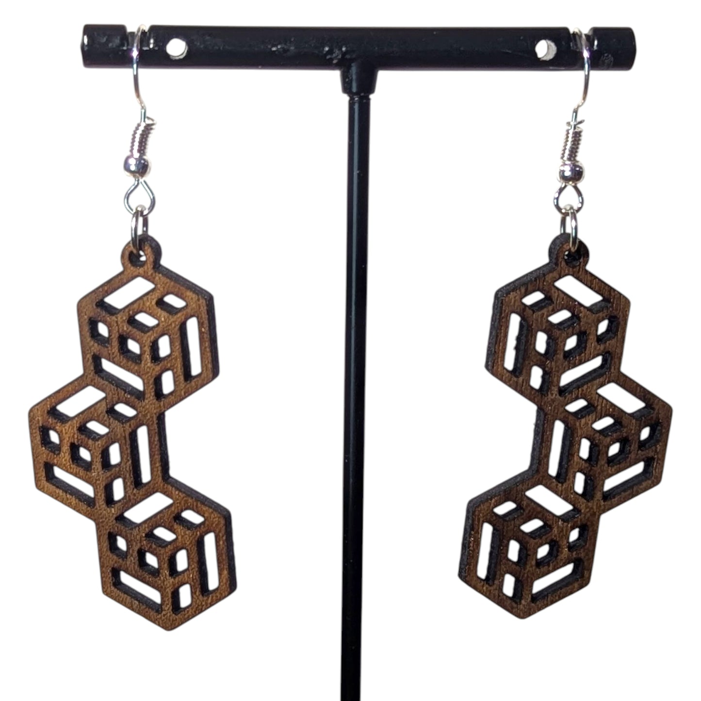 Geo Shape Wood Earrings
