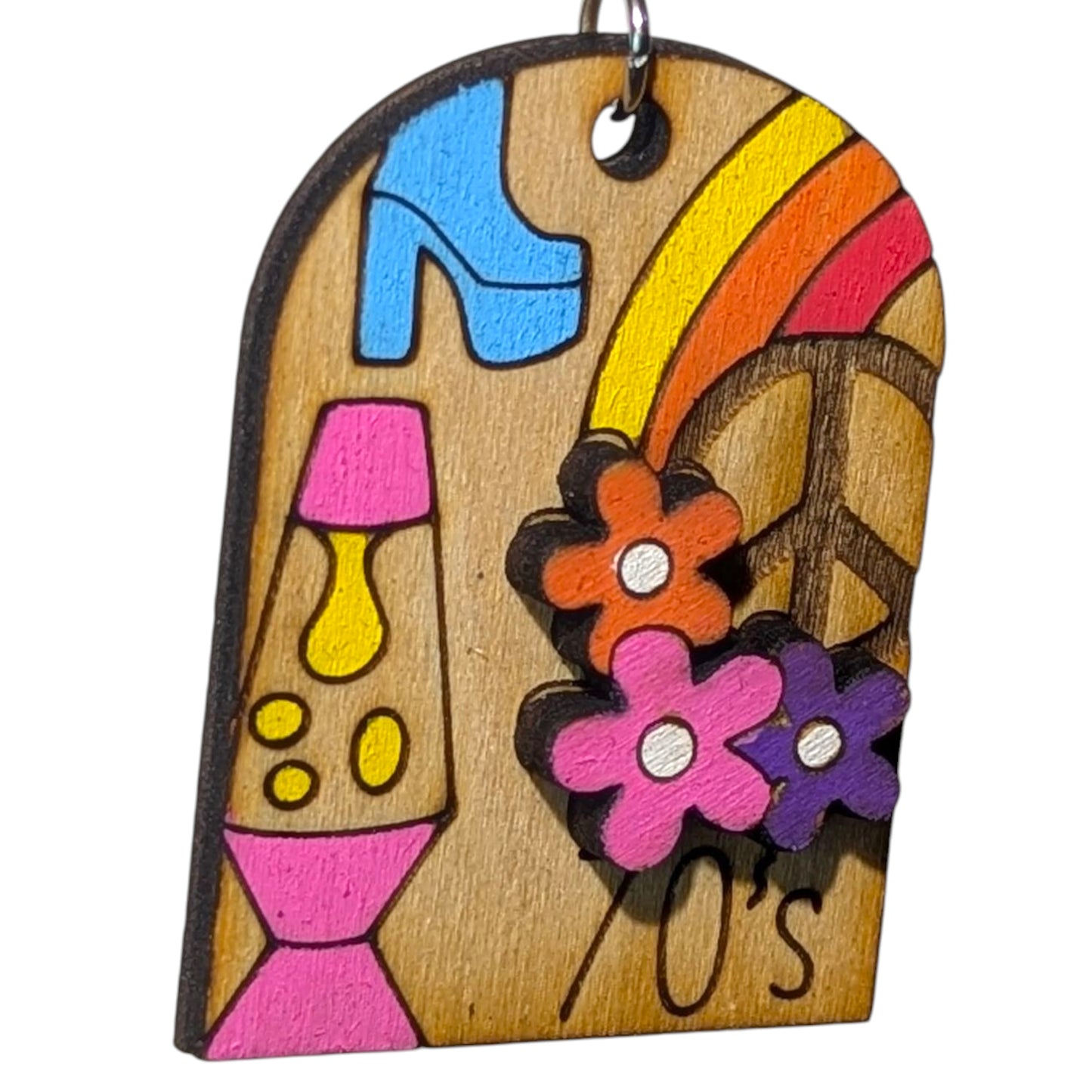 70's Layered Wood Earrings