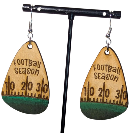 Football Season Wood Earrings