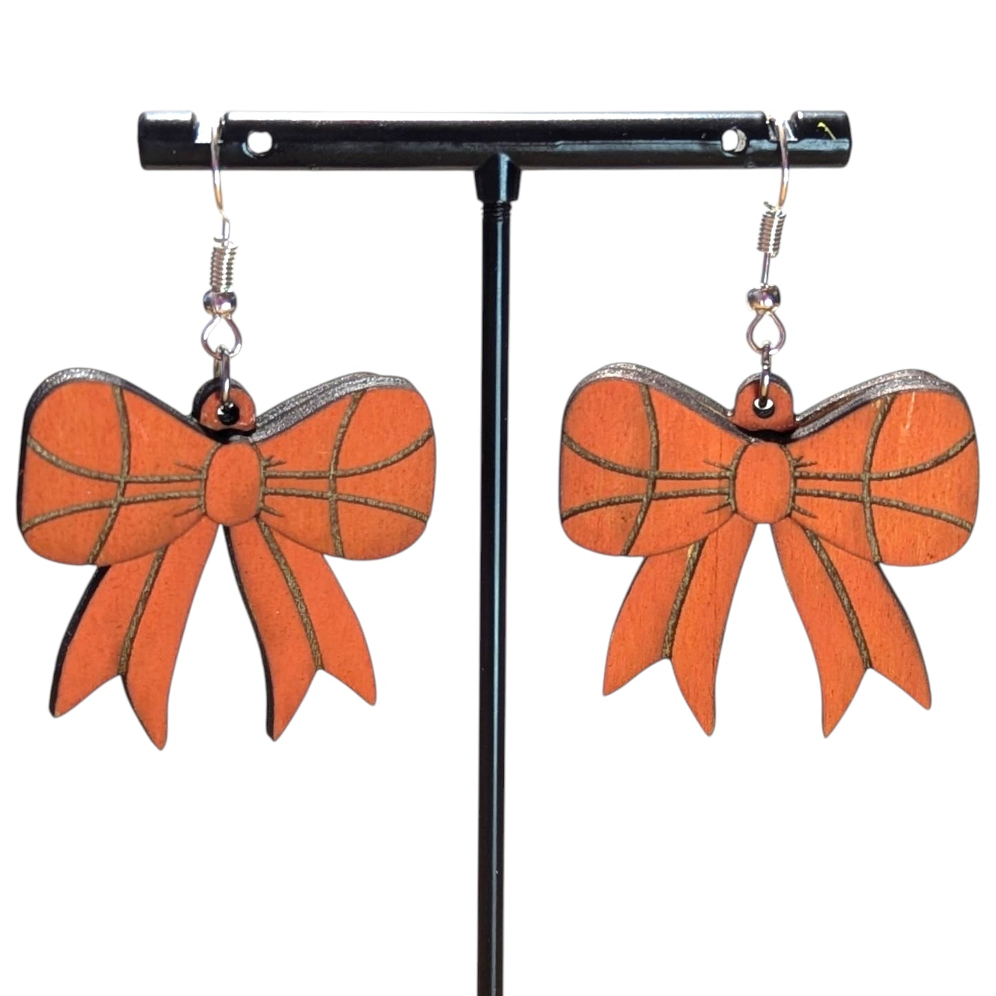 Sport Bow Layered Wood Earrings