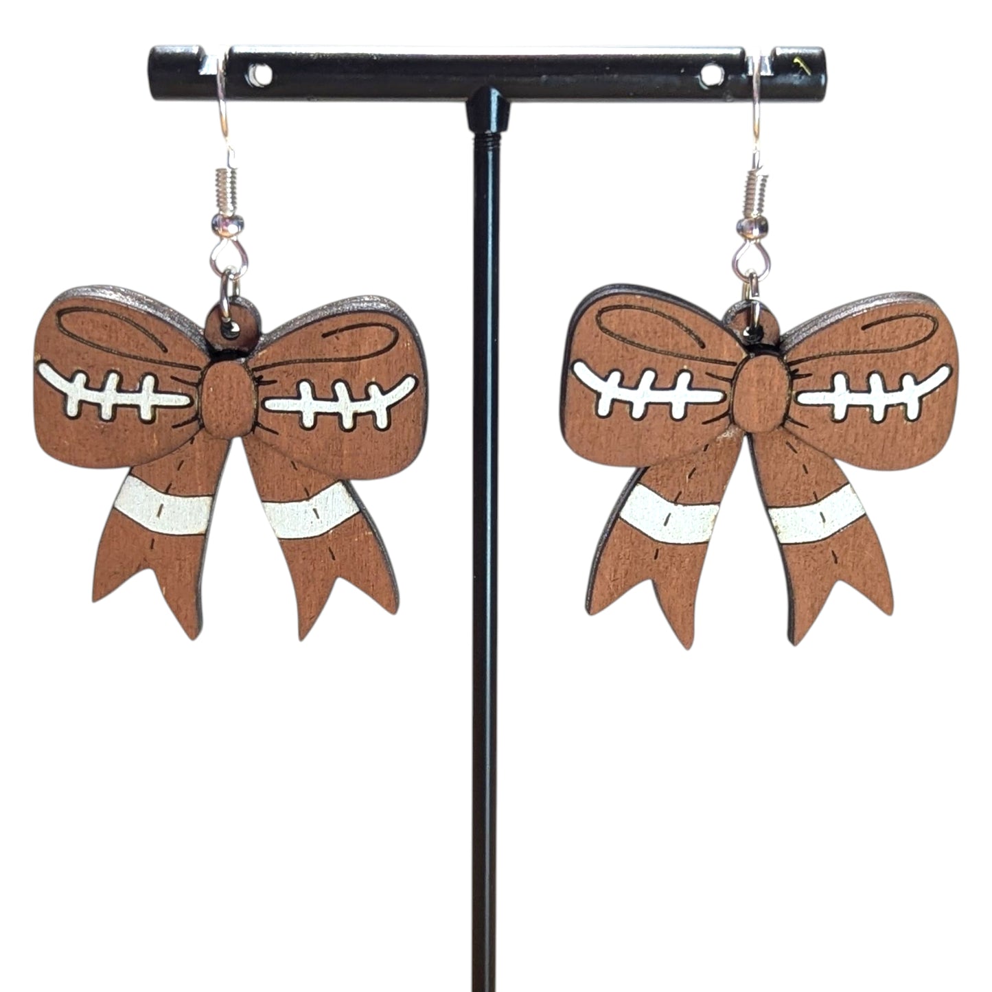 Sport Bow Layered Wood Earrings