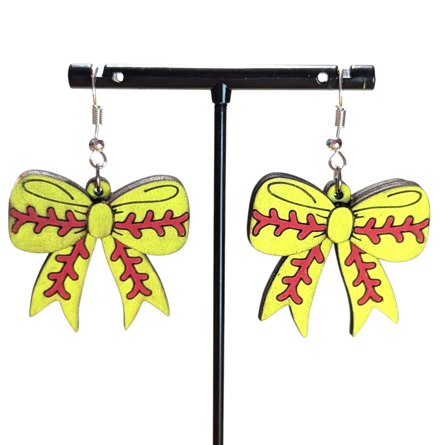 Sport Bow Layered Wood Earrings