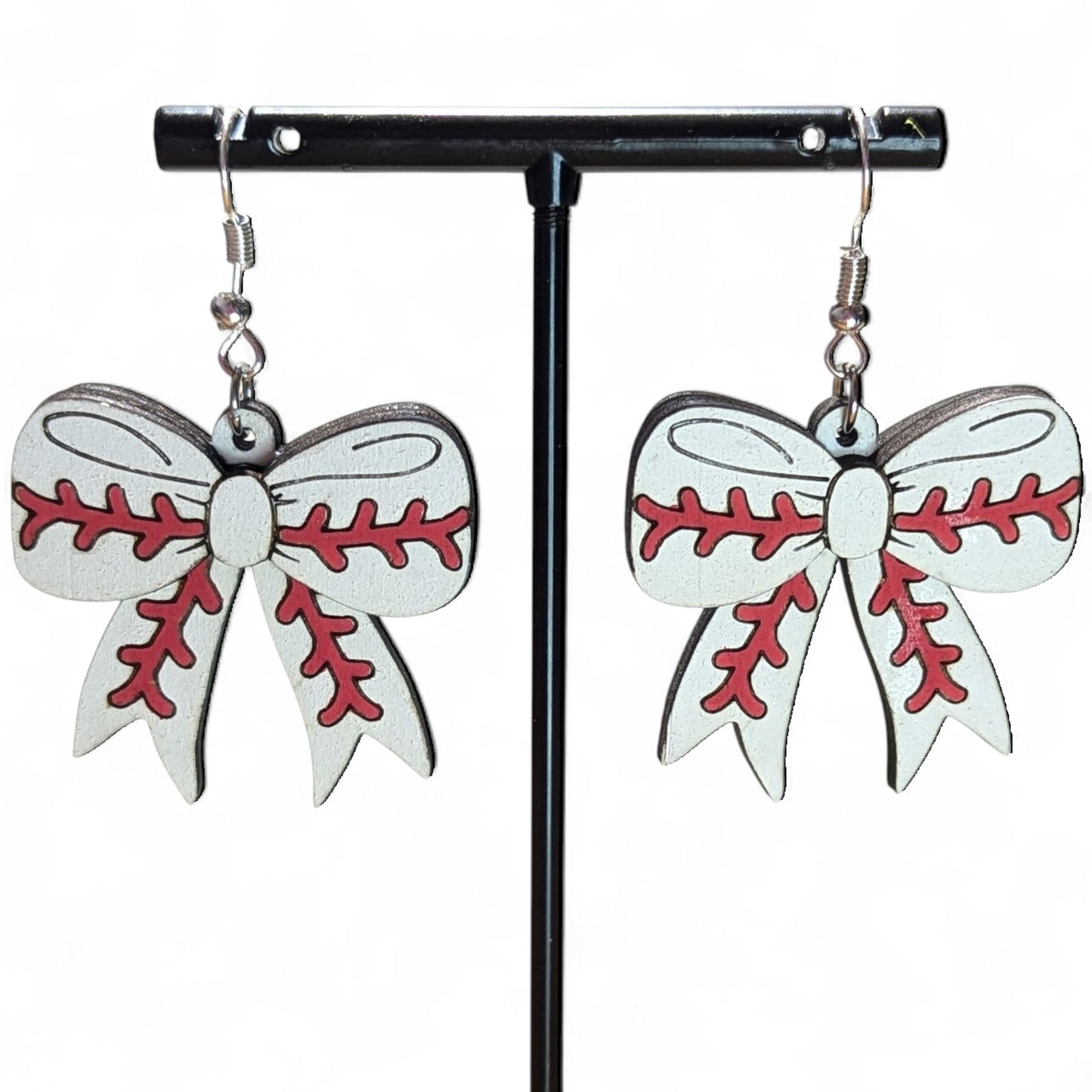 Sport Bow Layered Wood Earrings