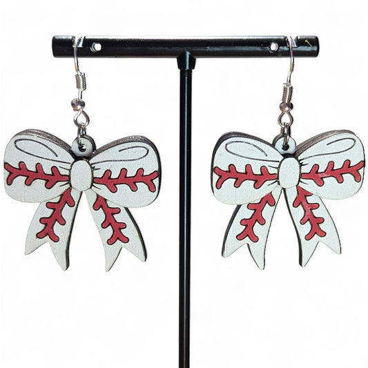 Sport Bow Layered Wood Earrings