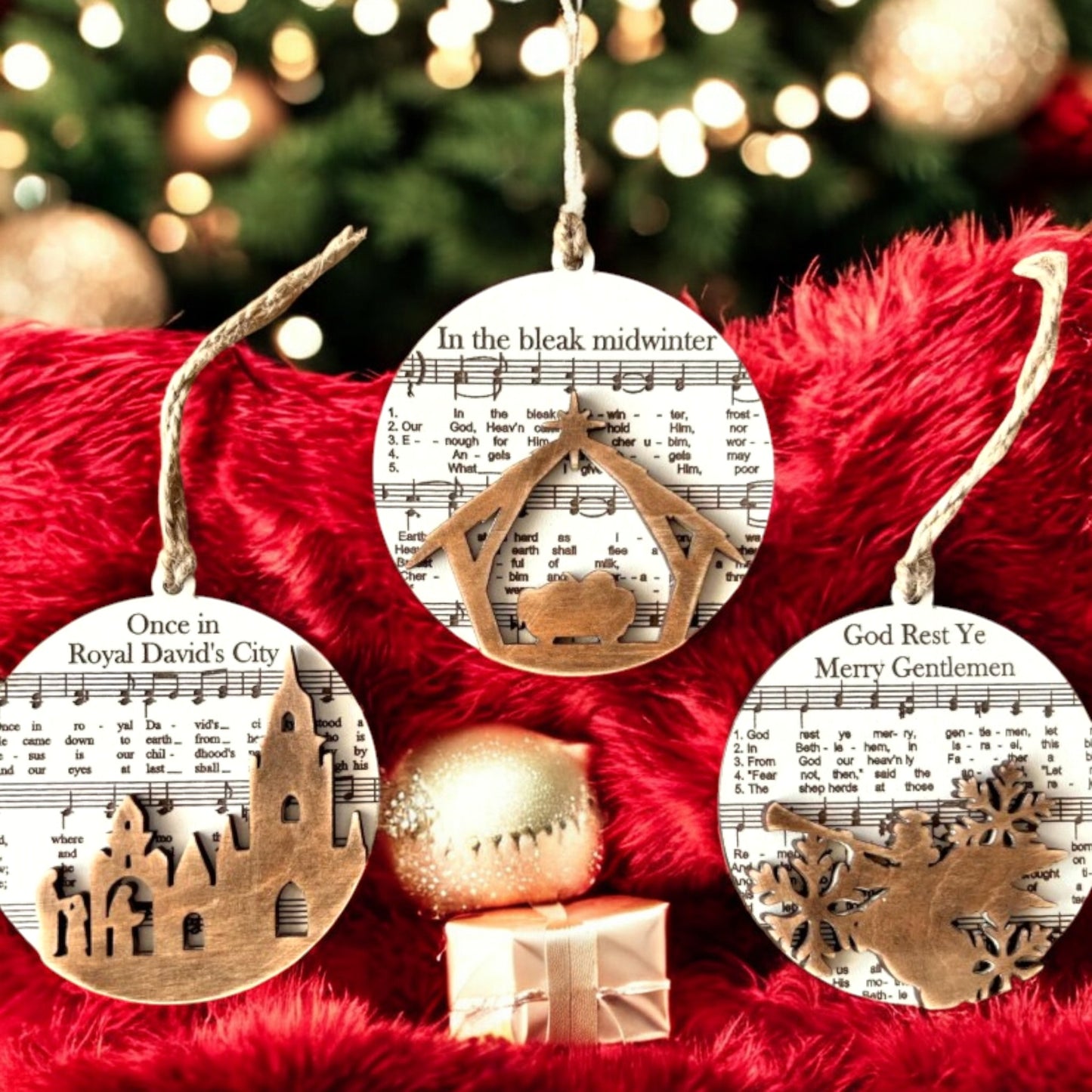 Circle Christmas Song Ornaments