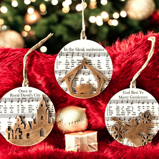 Circle Christmas Song Ornaments