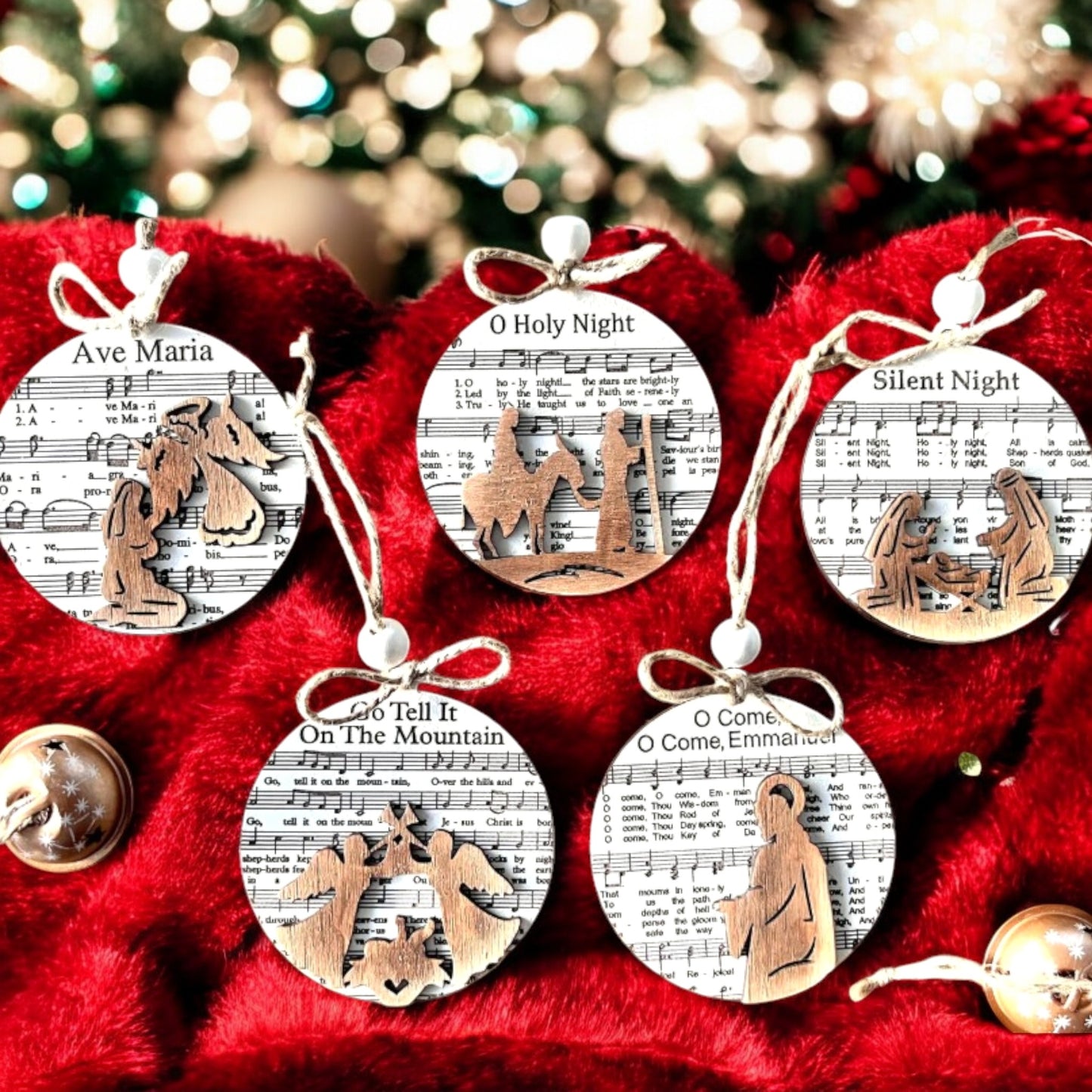 Circle Christmas Song Ornaments