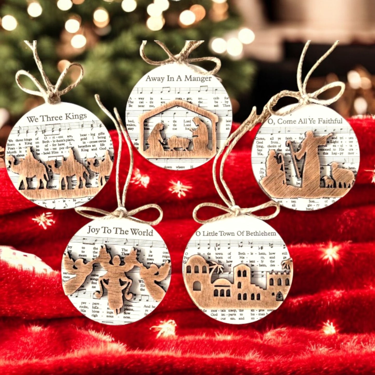 Circle Christmas Song Ornaments