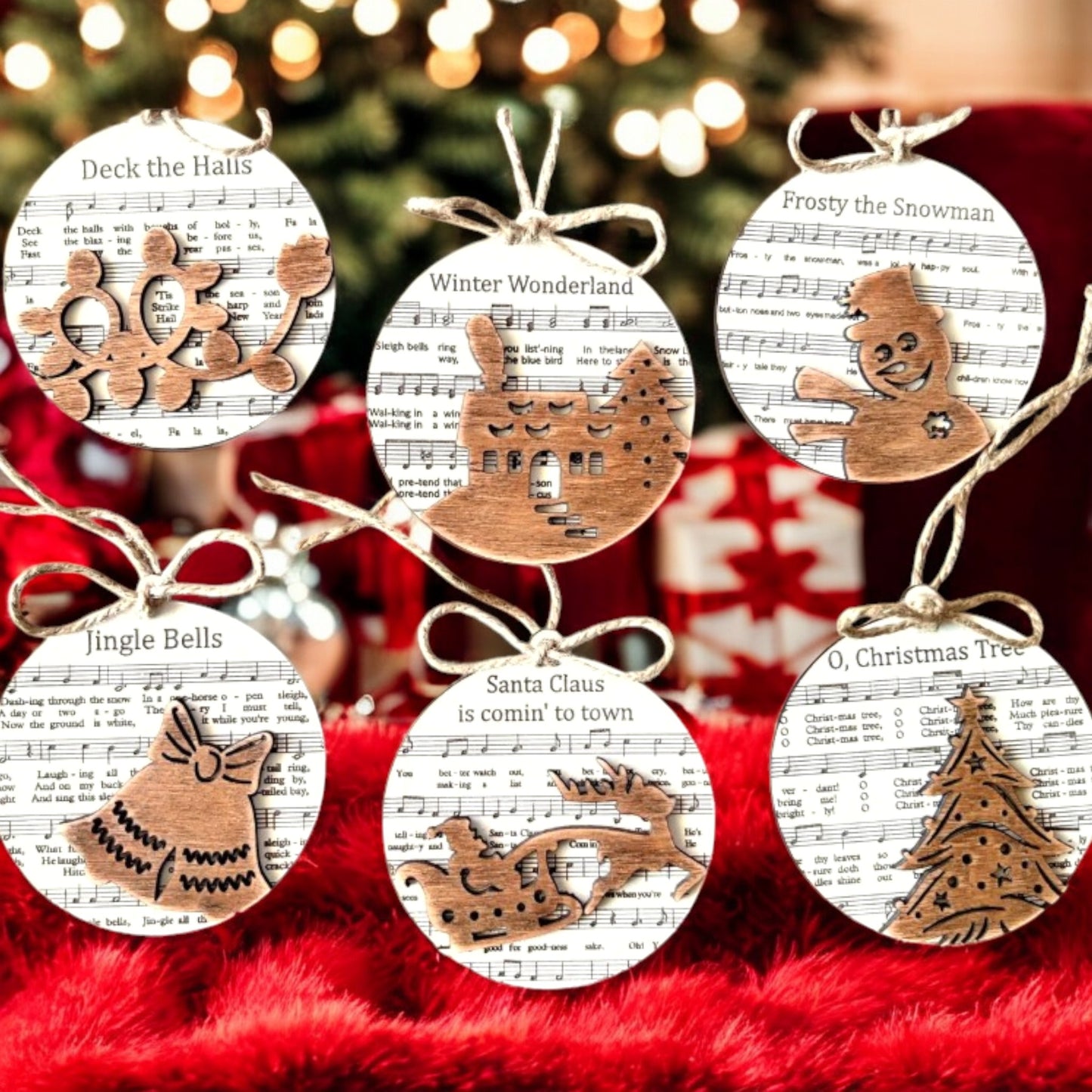 Circle Christmas Song Ornaments