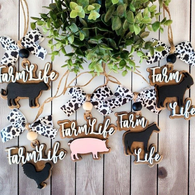 Farm Life Wood Ornaments