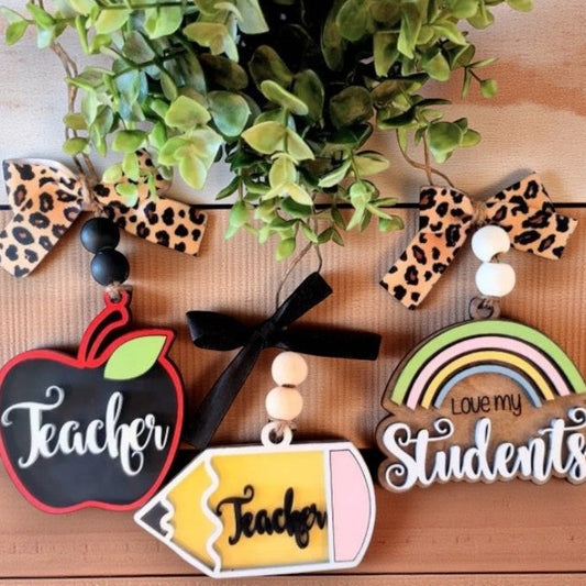 Teacher Wood Ornaments