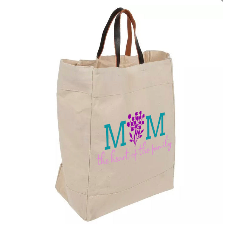 Mom, the Heart of the Family Tote Bag