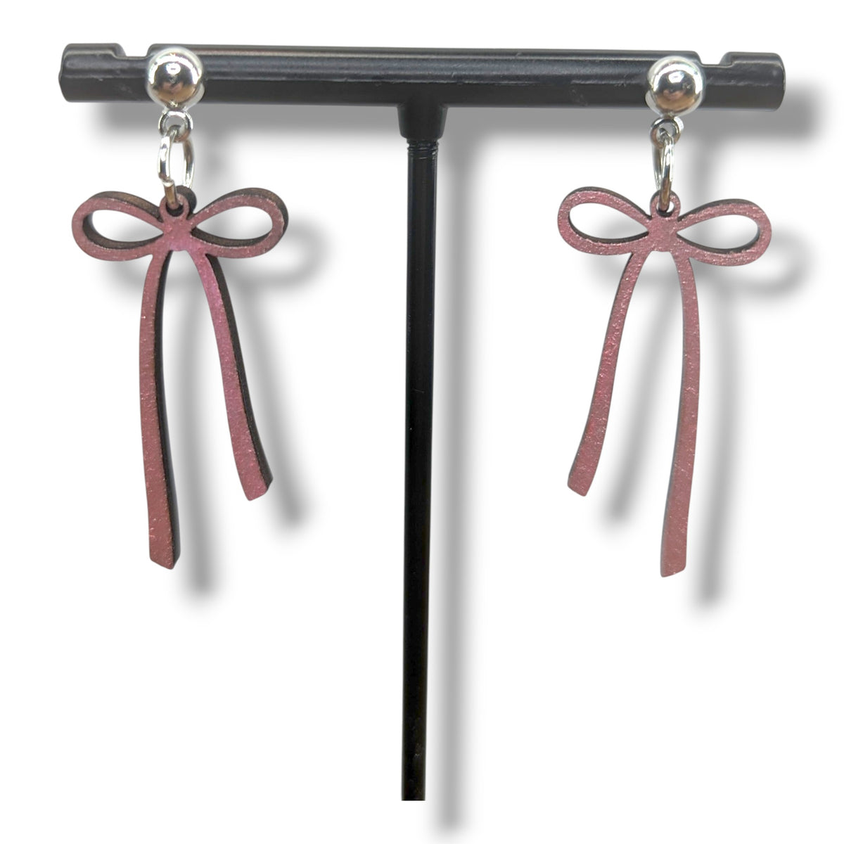 Bow Wood Earrings