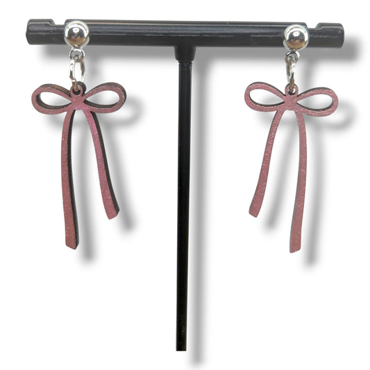 Bow Wood Earrings